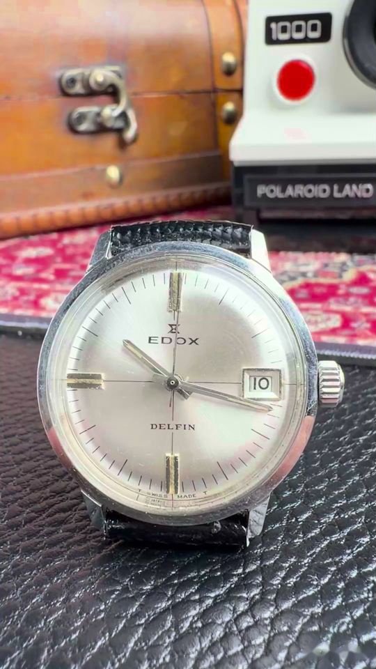 Edox Delfin, швейцарские, дата на «3 часах»: общий вид, фото 1