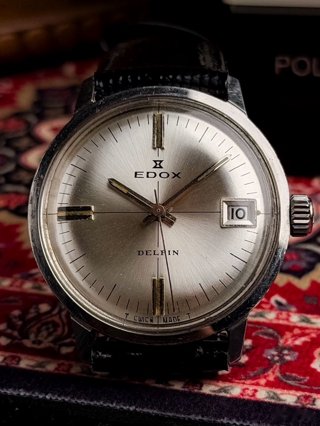 Edox Delfin, швейцарские, дата на «3 часах»: общий вид, фото 3