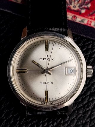 Edox Delfin, швейцарские, дата на «3 часах»: общий вид, фото 5