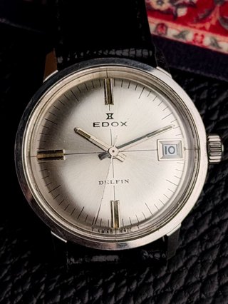 Edox Delfin, швейцарские, дата на «3 часах»: общий вид, фото 6