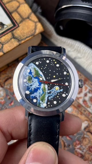 Восток, авторская роспись циферблата: Земля и космонавт: общий вид, фото 5