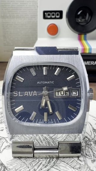Слава «Танк» 2427, автоподзавод, стальной браслет